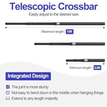 EMART 10x10FT Backdrop Stand, Photo Video Studio Adjustable&Lockable Heavy Duty Background Support System Kit with 6 Backdrop Clamps, 2 Sandbag and Carry Bag for Photography, Parties, Wedding, Video