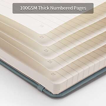 HIUKOOKA 5 Pack College Ruled Lined Journal Notebook, A5 Hardcover Notebooks Leather Journals for Wr...