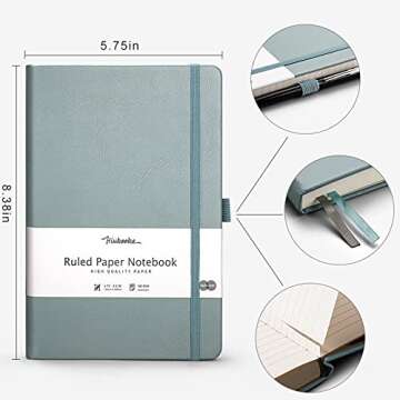 HIUKOOKA College Ruled Journal Notebooks Set - 5 Pack