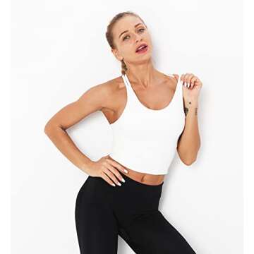 Redqenting Longline Sports Bra for Women with Removable Padded,Sexy Criss Cross Back Strappy Yoga Br...