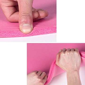 Durable Portable Solid Non-Slip 0.6 Inch Extra Thick Exercise Fitness Yoga Mat Pilates Mat