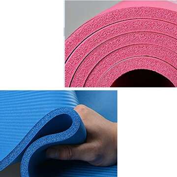 Durable Portable Solid Non-Slip 0.6 Inch Extra Thick Exercise Fitness Yoga Mat Pilates Mat
