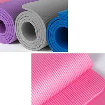 Durable Portable Solid Non-Slip 0.6 Inch Extra Thick Exercise Fitness Yoga Mat Pilates Mat