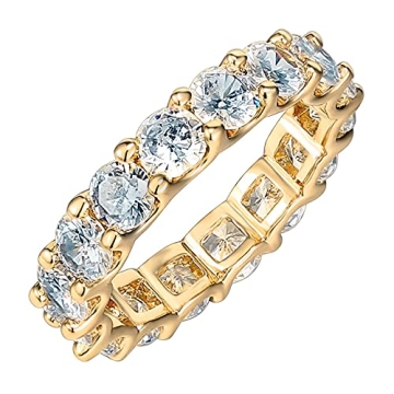 PAVOI 14K Gold Plated CZ Love Ring | Hypoallergenic Stackable Rings for Women