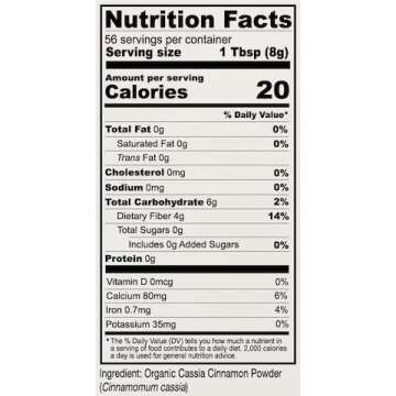 Anthony's Organic Cassia Cinnamon Powder, 1 lb, Ground, Gluten Free, Non GMO, Non Irradiated, Keto Friendly