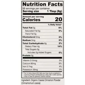 Anthony's Organic Cassia Cinnamon Powder, 1 lb, Ground, Gluten Free, Non GMO, Non Irradiated, Keto Friendly