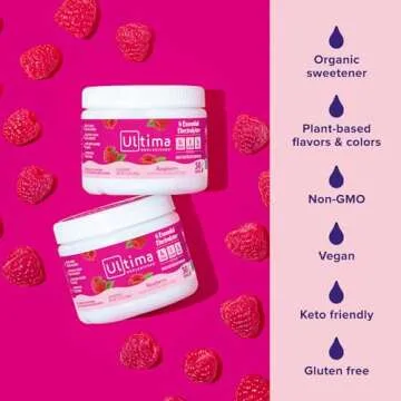 Ultima Replenisher Daily Electrolyte Powder Drink Mix – Raspberry, 30 Servings – Hydration Powder with 6 Key Electrolytes and Trace Minerals – Keto Friendly, Vegan, Non-GMO and Sugar-Free