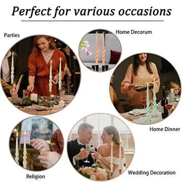 Gedengni White Candle Sticks Tapered Candles,9 Inches Short Twisted Candlesticks Spiral Taper Candle Dinner Twirl Candles for Home Dinner Wedding Party Decoration,3D-White
