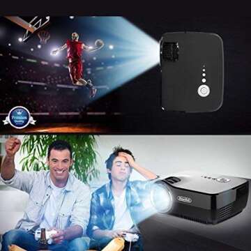 HAUSBELL Mini Projector - Portable LED HD Projector