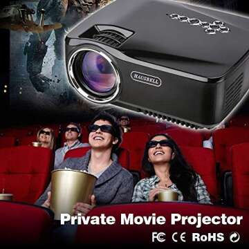 HAUSBELL Mini Projector - Portable LED HD Projector