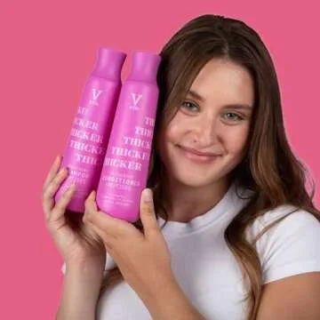 V&Co. Beauty Thickening Hair Shampoo & Conditioner Set (12 Oz. Each) with Peptide Technology, Biotin and Coconut Oil, Sulfate Free Shampoo & All Natural Conditioner for Thickening Hair, Builds Density
