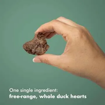 King Lou Pets - Whole Duck Hearts for Dogs and Cats - USA-Made Freeze Dried Duck Hearts - Taurine, Zinc, and Iron - Contains 30-50 Whole Hearts