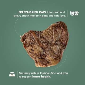 King Lou Pets - Whole Duck Hearts for Dogs and Cats - USA-Made Freeze Dried Duck Hearts - Taurine, Zinc, and Iron - Contains 30-50 Whole Hearts