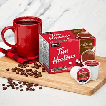 Tim Hortons Original Hot Chocolate, Single Serve Keurig K-Cup Pods, 10 Count