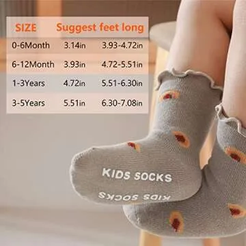 Libsofter Baby Girl Socks Toddler Frilly Ruffle Socks Infant Newborn Neutral Socks Non Skid Anti Slip with Grips
