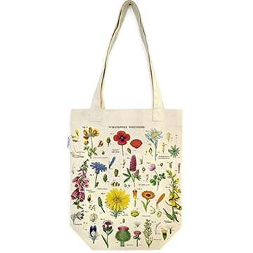 Cavallini Tote Bag Wildflowers Durable Stylish Eco-Friendly