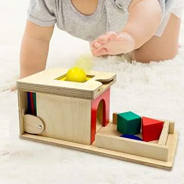 Templeton Montessori Wooden Shape Sorter & Object Permanence Toy