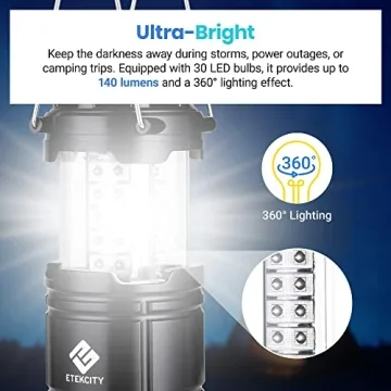 Etekcity Camping Lantern & Battery Flashlight Set