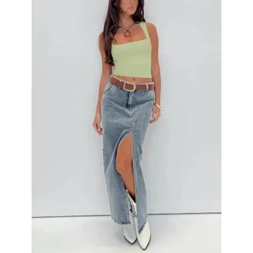 Stylish REORIA Square Neck Crop Top – Perfect for Summer
