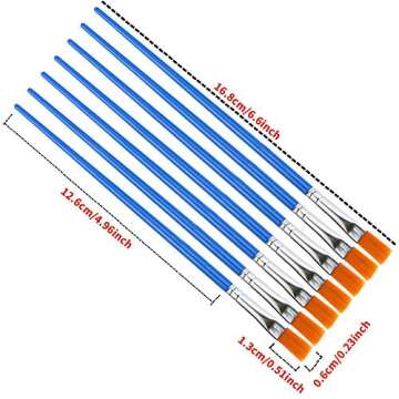 Hslife 120 Pcs Blue Handle Paint Brushes, Paint Brushes Kits Set, Nylon Flat Paint Brushes, Oil Watercolor Artist Painting Brushes