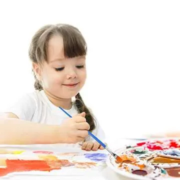 Hslife 120 Pcs Blue Handle Paint Brushes Set for Artists