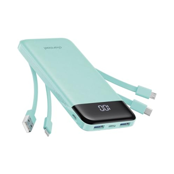 Portable Charger with Built-In Cables for Fast Charging