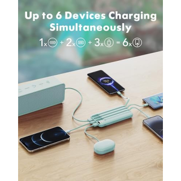 Portable Charger with Built-In Cables for Fast Charging