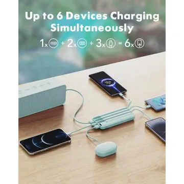Portable Charger with Built-In Cables for Fast Charging