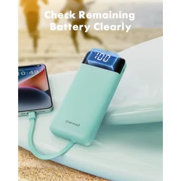 Portable Charger with Built-In Cables for Fast Charging