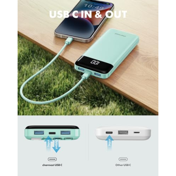 Portable Charger with Built-In Cables for Fast Charging