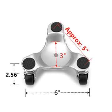 Yopay 4 Pack Steel Tri-Dolly - 200 lbs Load Capacity for Easy Moves