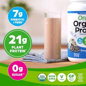 Orgain Organic Vegan Protein Powder - Cookies & Cream Flavor