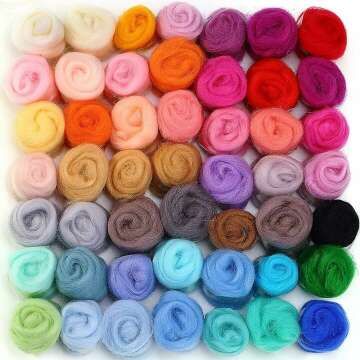 50 Colors Fibre Wool Yarn Roving for DIY Crafts