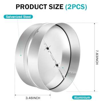 8 Inch Draft Blocker Backdraft Damper: One-Way Airflow Preventer