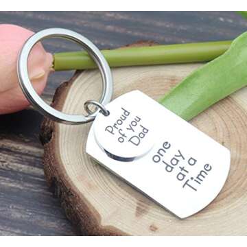 Eilygen Sobriety Gift for Men - Recovery Keychain for Dad