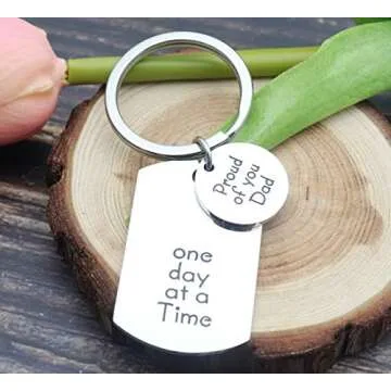 Eilygen Sobriety Keychain Gift for Dad Recovery Support