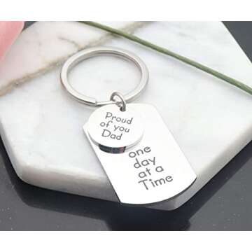 Eilygen Sobriety Keychain Gift for Dad Recovery Support