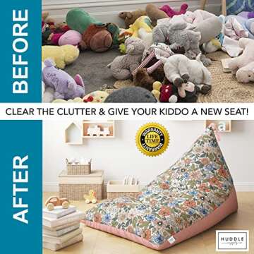 HUDDLE Original Stuffed Animal Bean Bag Storage for Kids