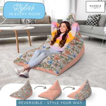 HUDDLE Original Stuffed Animal Bean Bag Storage for Kids