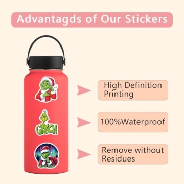55pcs Christmas Grinches Stickers for Kids and Teens