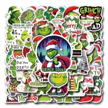 55pcs Christmas Grinches Stickers for Kids and Teens