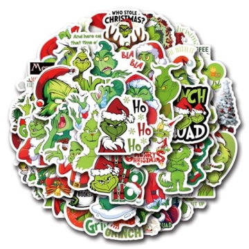 55pcs Christmas Grinches Stickers for Kids and Teens