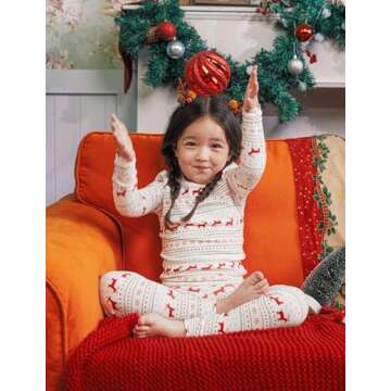 AVAUMA Baby Boys Girls Pajamas Sets 6M-10Y Kids Cute Toddler Christmas Pattern Design Pjs Cotton Sleepwear (Little Reindeer.2T)