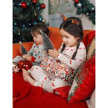 AVAUMA Baby Boys Girls Pajamas Sets 6M-10Y Kids Cute Toddler Christmas Pattern Design Pjs Cotton Sleepwear (Little Reindeer.2T)