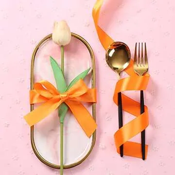 Ewaymado Solid Color Dark Green Double Faced Satin Ribbon 3/8" X 50 Yards, Fabric Ribbons Perfect for Wedding and Party Decoration,Gift Wrapping, Sewing, Crafts