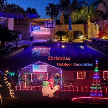 Bright American Flag String Lights - 420 LEDs