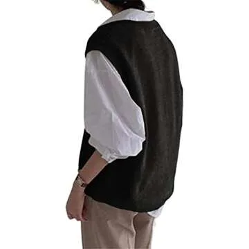 Stylish Women's V Neck Sweater Vest - Perfect for Layering