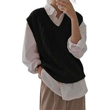 Stylish Women's V Neck Sweater Vest - Perfect for Layering