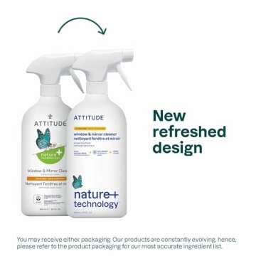 ATTITUDE Window and Mirror Cleaner, EWG Verified, Plant- and Mineral-Based Ingredients, Vegan and Cr...