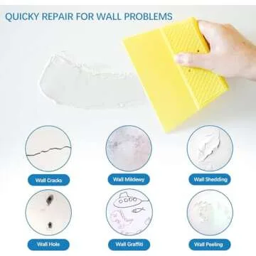 Drywall Repair Kit,Drywall Hole Patch Repair Kit to Fix Wall Surface Holes and Creak Damage with White Repair Putty 8.5OZ,Scraper,Sanding Pad Fill Quick and Easy Solution